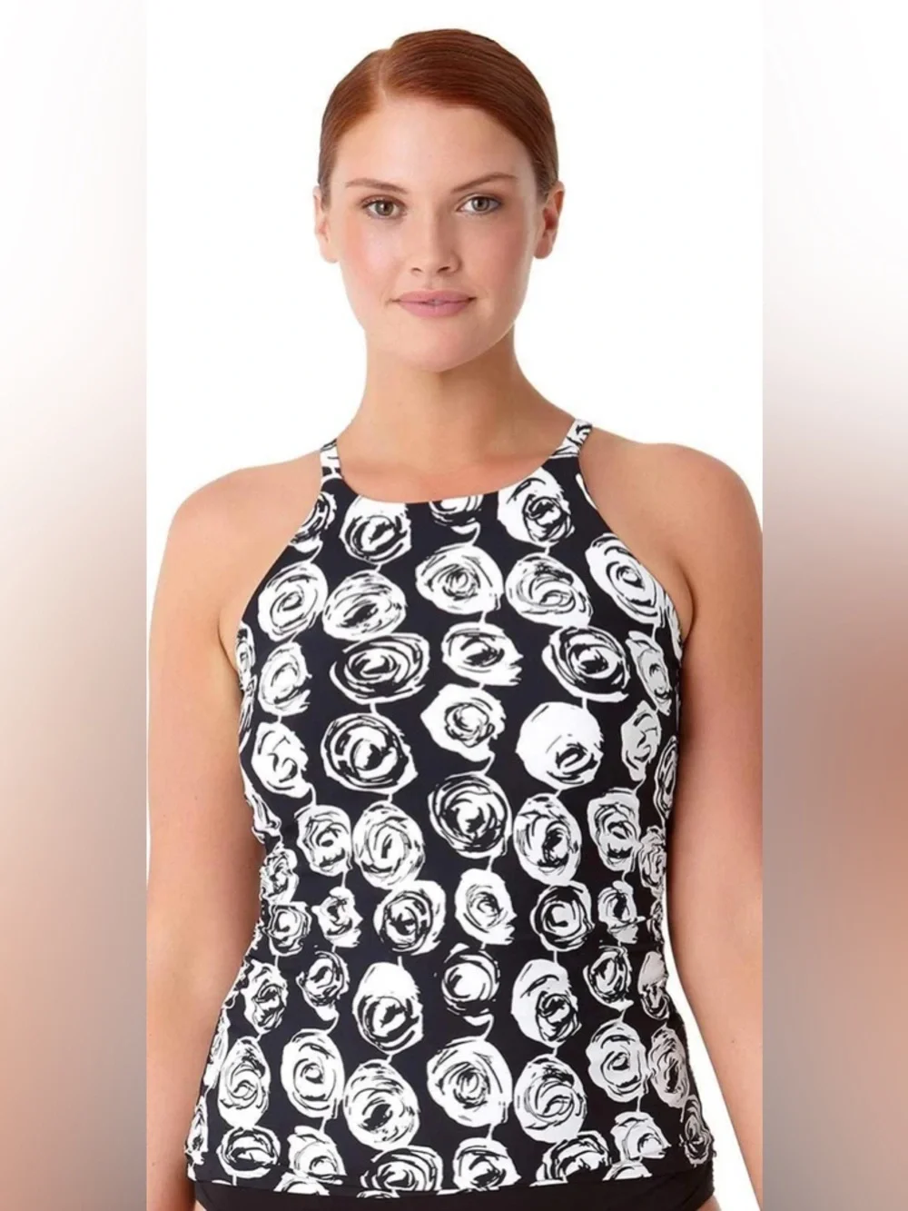 Anne Cole Plus Coming Up High Neck Tankini Top